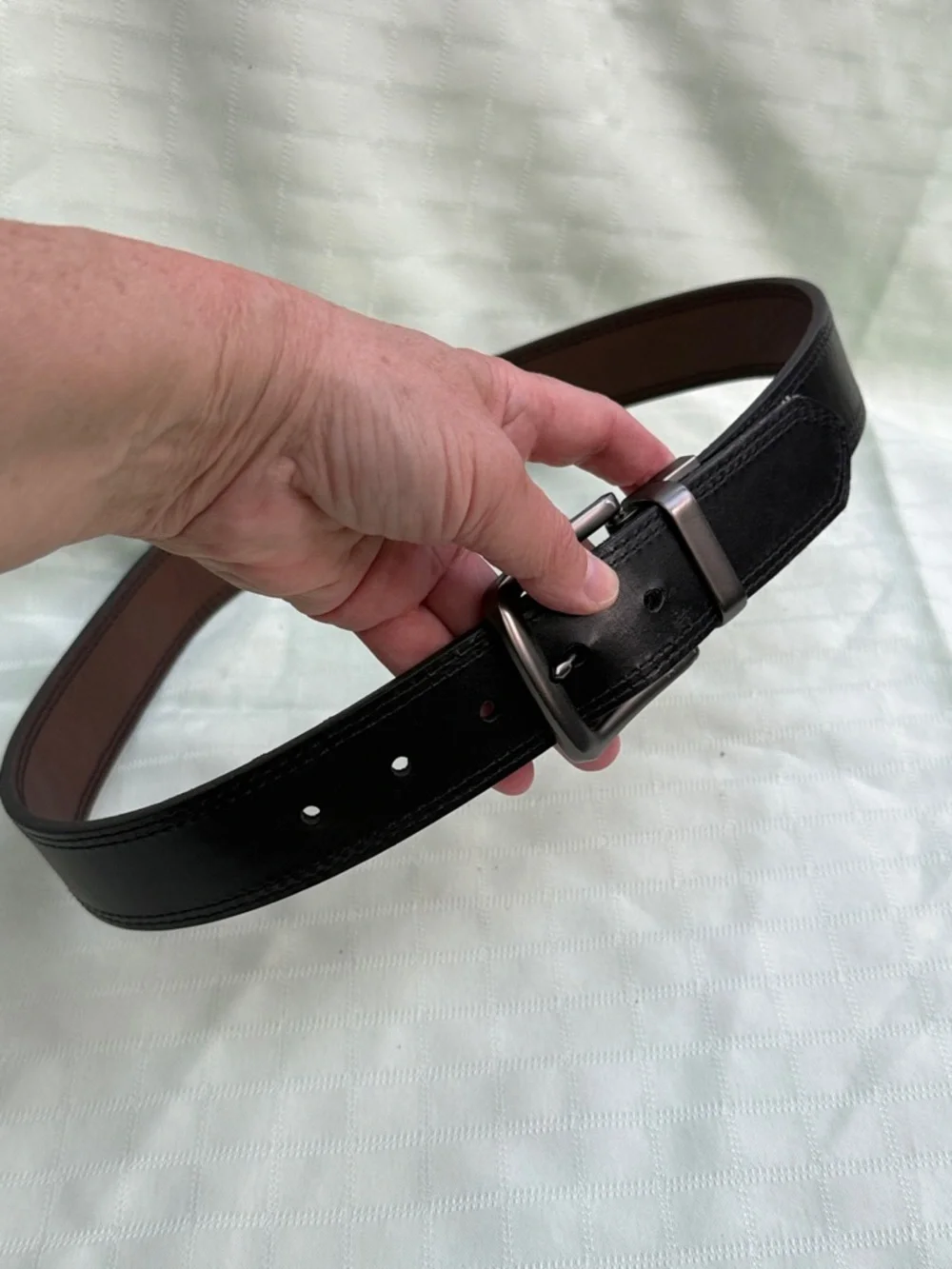 Thick Leather Convertible Belt - Brown/Black